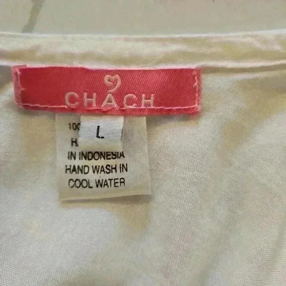 Chach Womens Boho Long Bell Sleeves Embroidered Dress White Size Large - Picture 10 of 11